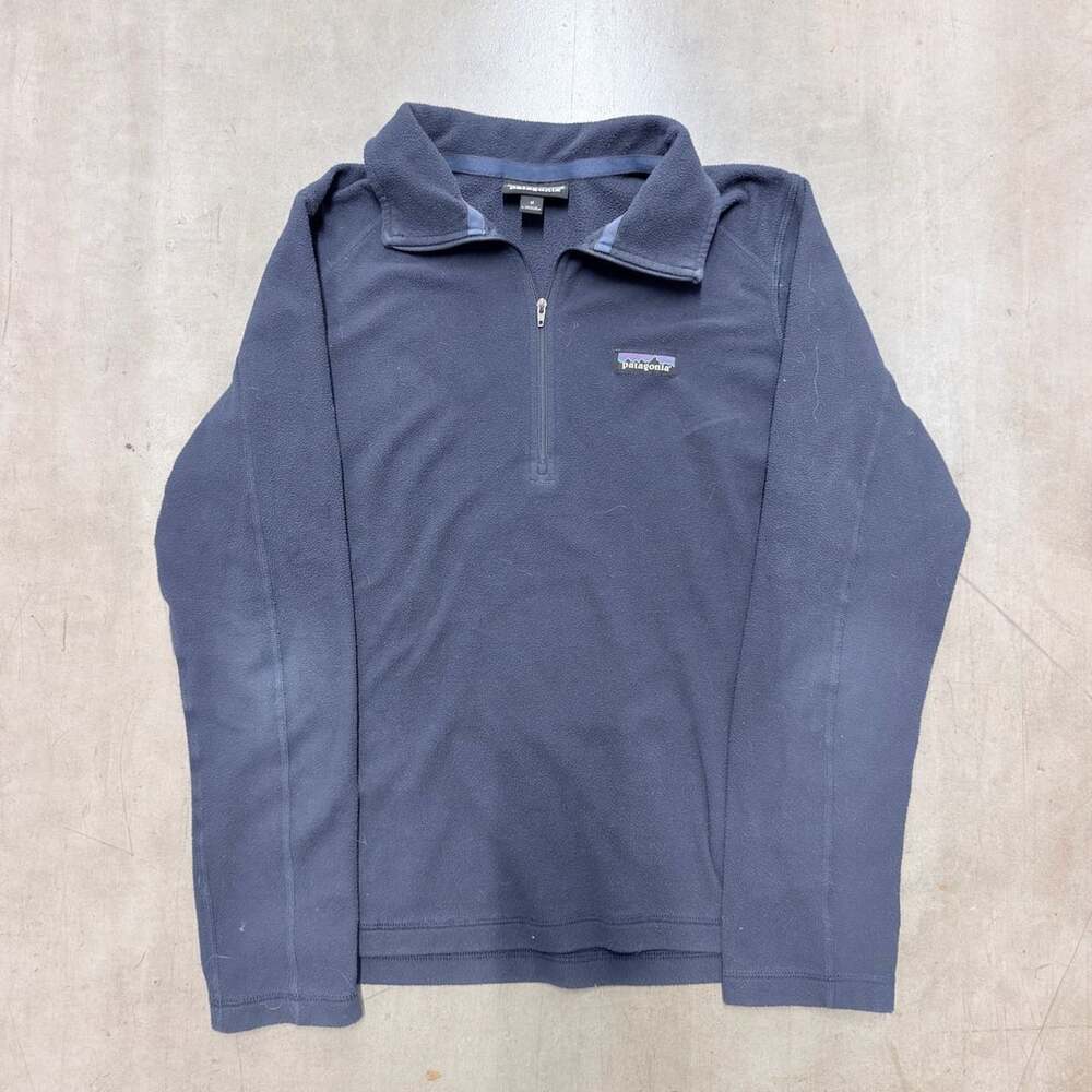Patagonia Women's Micro D 1/4-Zip Fleece Pullover Navy Blue Size M